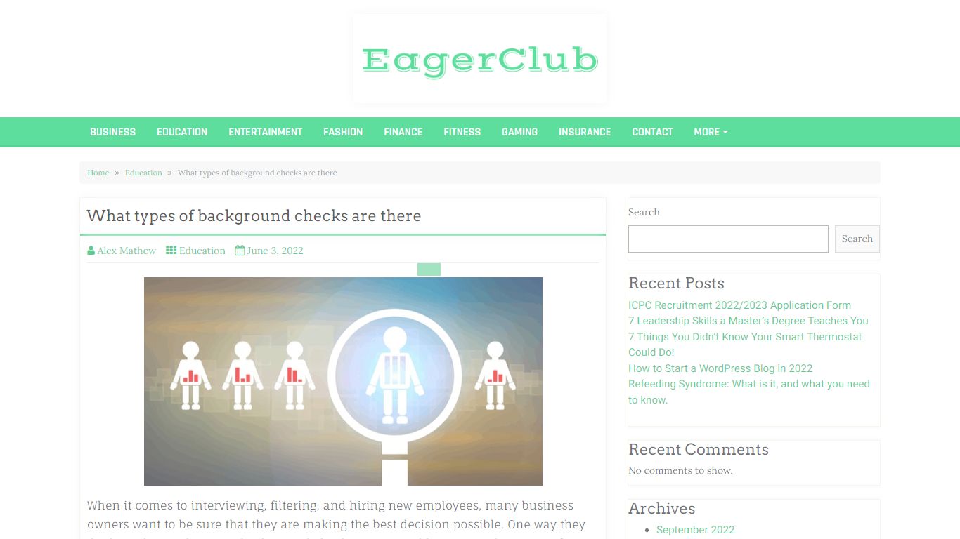 What types of background checks are there - EagerClub